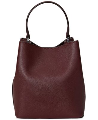 Crosshatch Leather Small Reese Bucket Bag