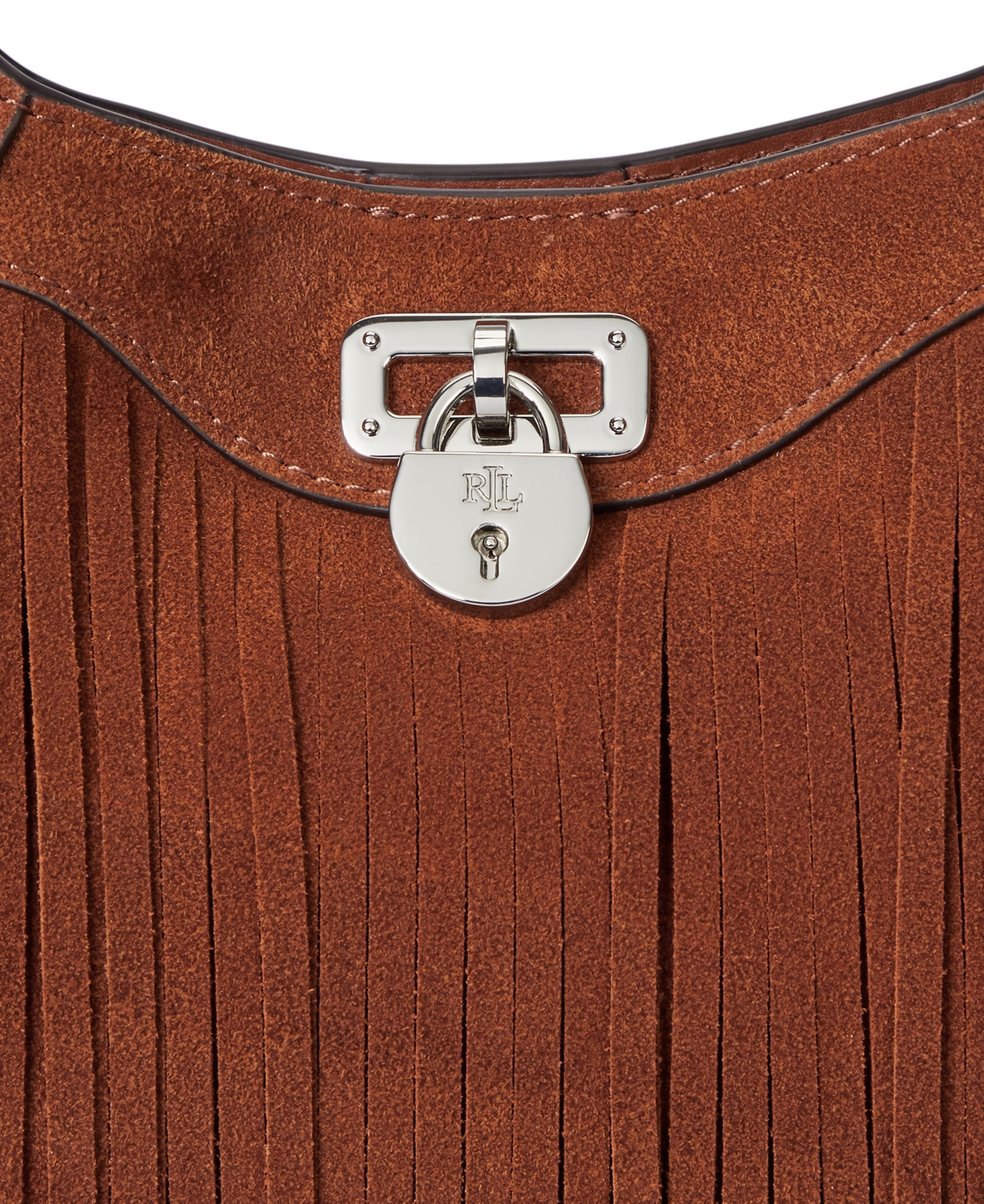 Ralph Lauren Tanner Small Suede Fringe Shoulder Bag In Brown