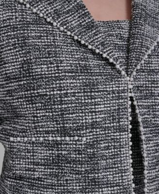 Women's Metallic Knit Tweed Jacket