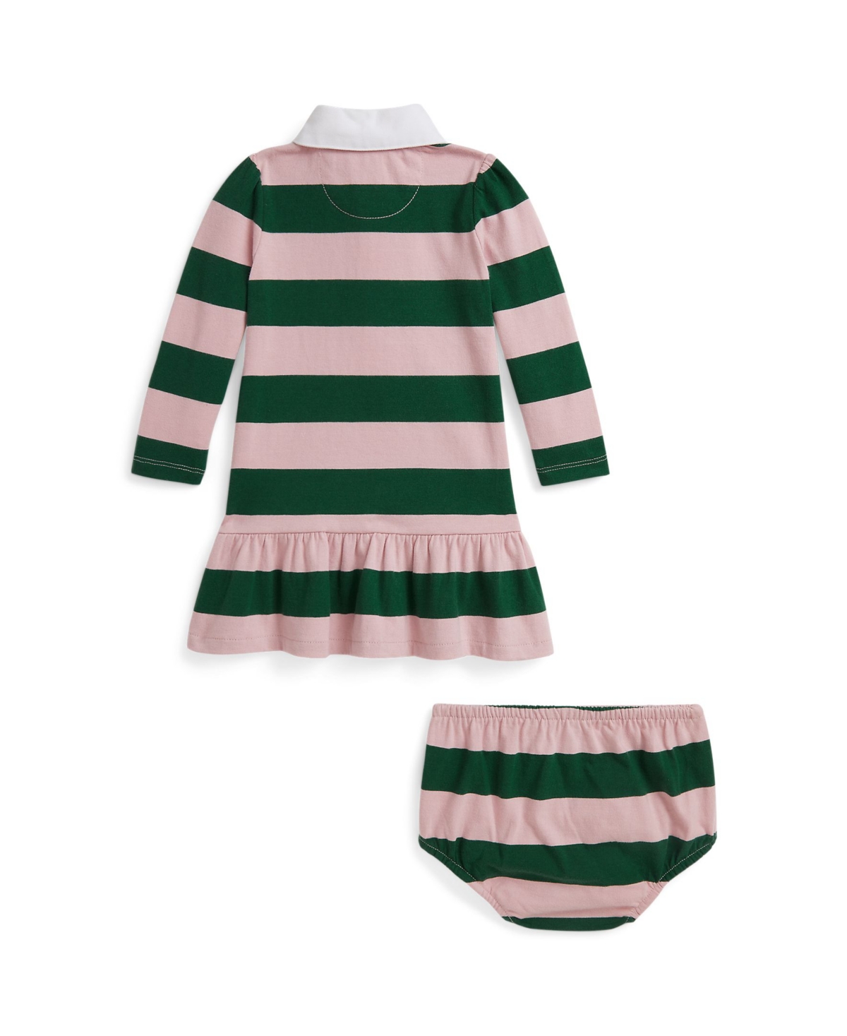 Polo Ralph Lauren Baby Girls Rugby Shirred Flounced Skirt Jersey Dress In Multi