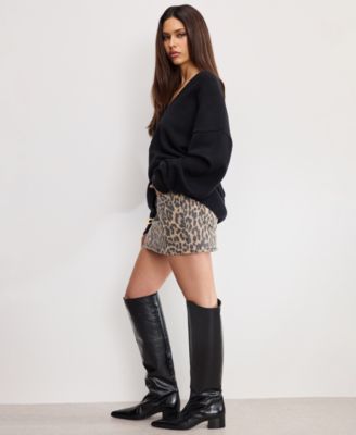 Women's Leopard Pattern Mini Skirt