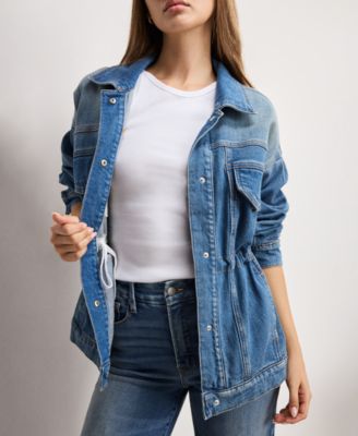 Women's Barrel Sleeve Denim Jacket, Regular & Plus Size