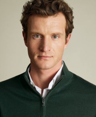 Men's Long Sleeve Quarter-Zip Merino Wool Sweater