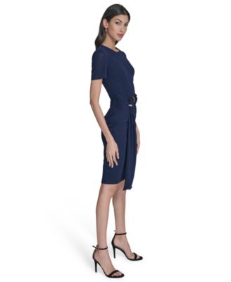 Women's Knit Bodycon Dress With Hardware Detail