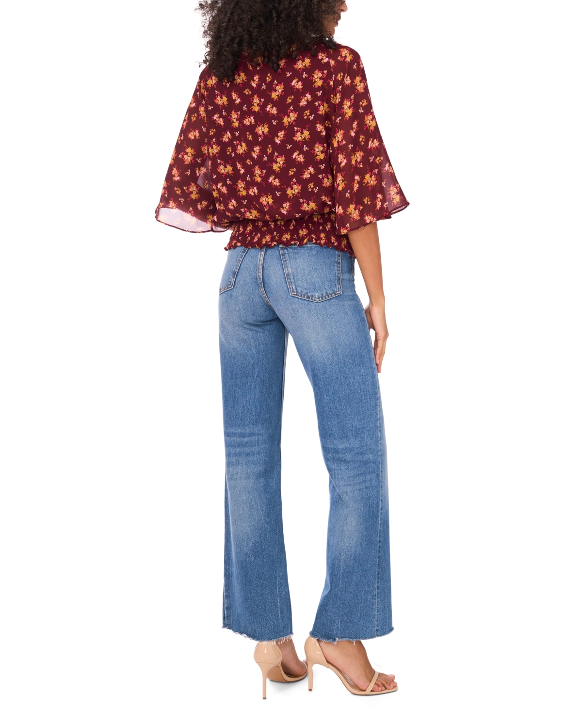 Sam & Jess Women's Smocked-waist Top In Multi