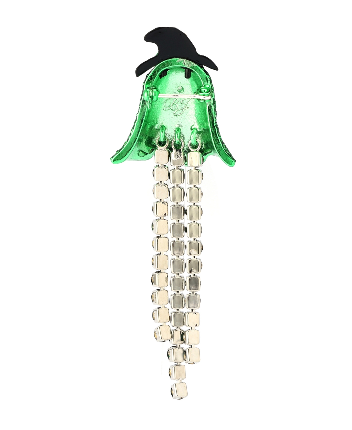 Betsey Johnson Faux Stone Halloween Witch Ghost Fringe Brooch