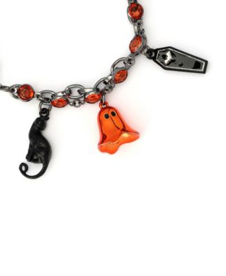 Faux Stone Halloween Mixed Charm Stretch Bracelet
