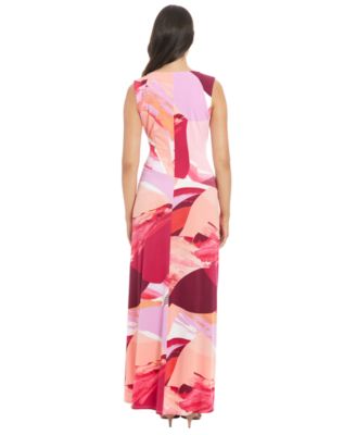 Petite Surplice-Neck Sleeveless Maxi Dress