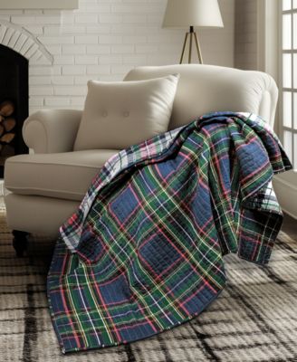 Spencer Red Plaid Reversible Quilted Throw, 60" x 50"