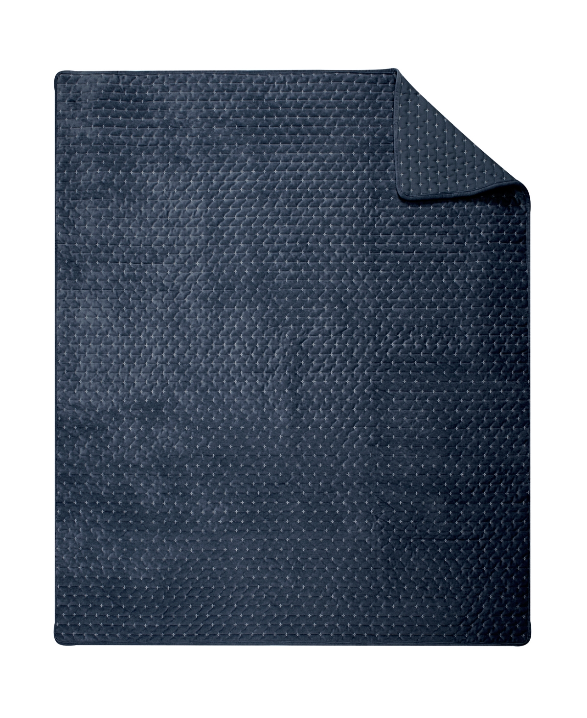 Levtex Velvet Stitch Reversible Quilted Throw, 50" X 60" In Blue