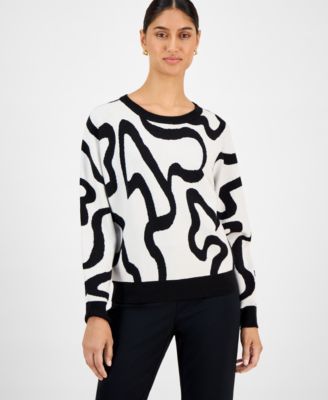 Women's Squiggle Jacquard Crewneck Sweater
