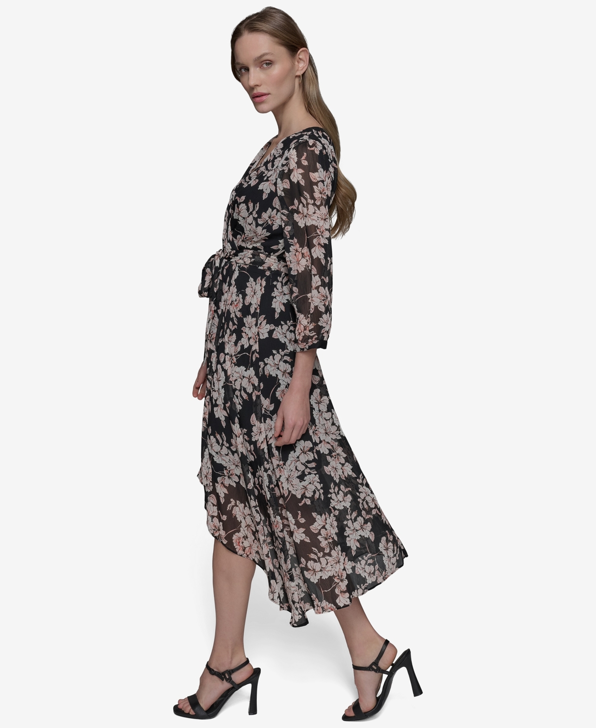 Karl Lagerfeld Women's Chiffon Midi Dress In Multi