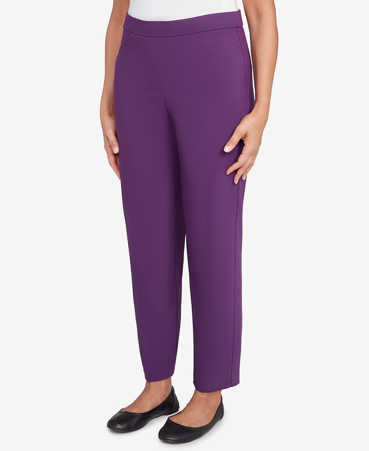 Alfred Dunner Women's Urban Legend Fitted Twill Medium Length Pants