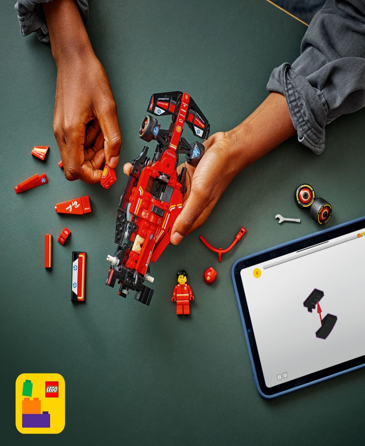 Lego Speed Champions Ferrari Sf-24 F1 Race Car Building Set and Toy Driver 77242