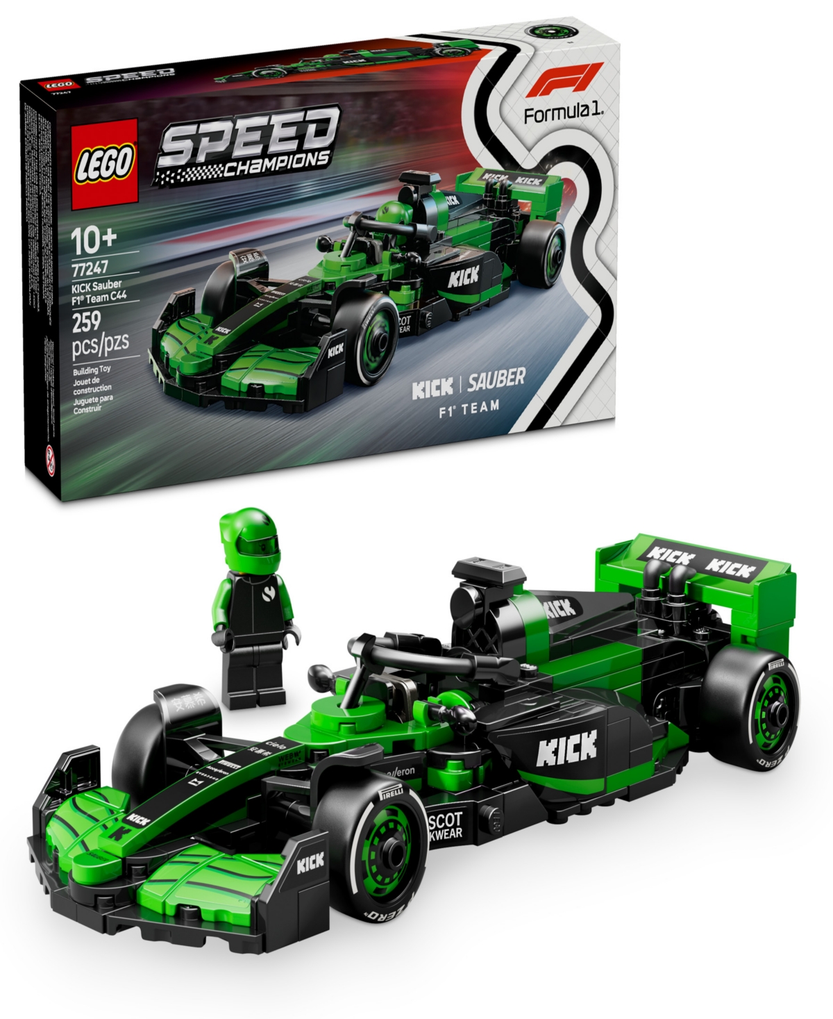 Lego Speed Champions Kick Sauber F1 Team C44 Race Car Toy Building Set 77247 In Multi