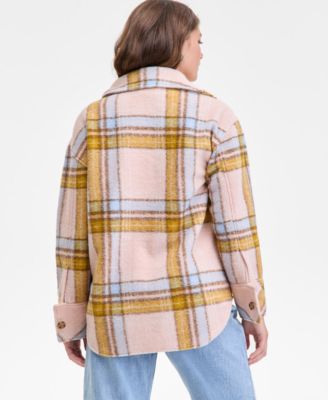 Women's Relaxed Plaid Shacket, Macy's Exclusive