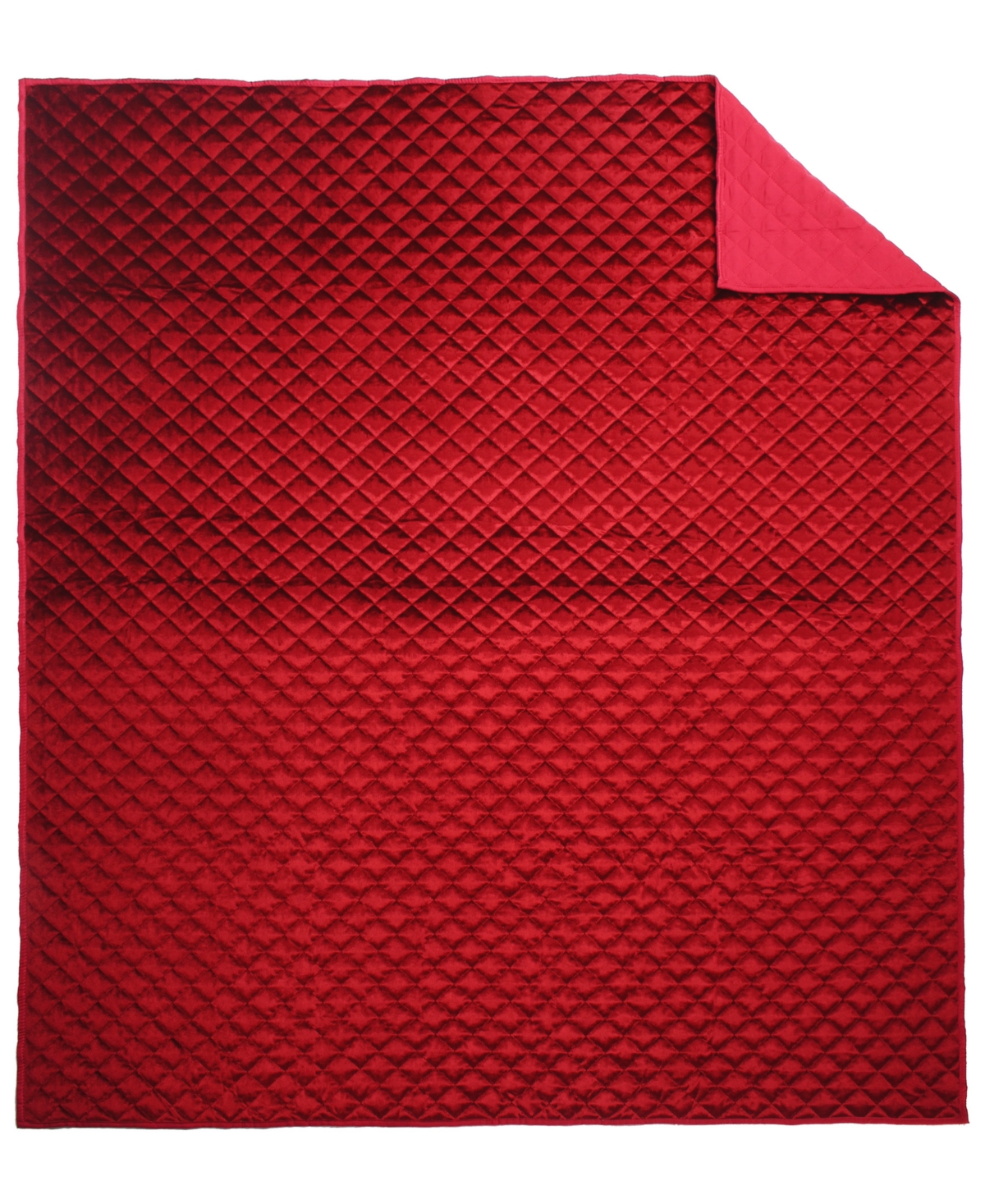 Levtex Red Velvet Reversible Quilted Throw, 50" X 60" In Red