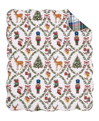 Festive Nutcrackers Reversible Quilted Throw, 50" x 60"