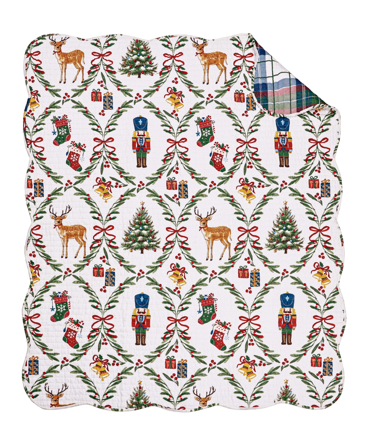 Levtex Festive Nutcrackers Reversible Quilted Throw, 50" x 60"