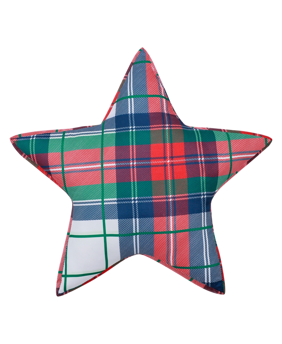 Levtex Spencer Plaid Star Shaped Decorative Pillow, 19" X 18" In Blue
