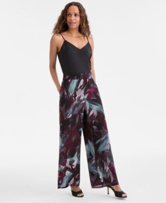 I.N.C. International Concepts - Petite Printed Chiffon Wide-Leg Pants