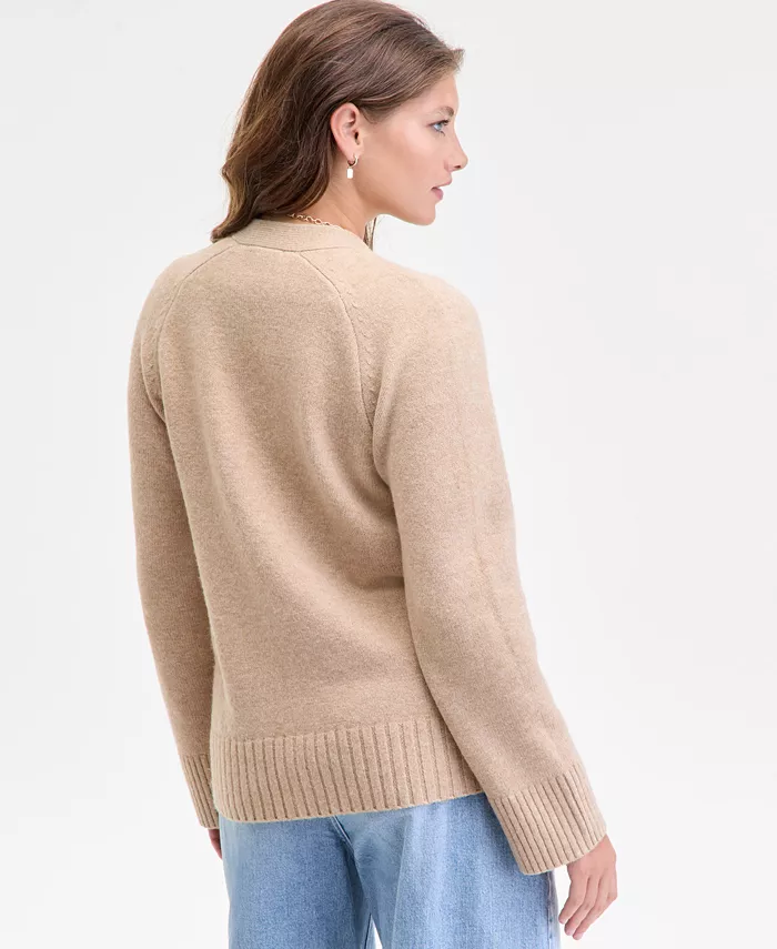 Women's Saddle Sleeve V-Neck Cardigan - thumbnail 6