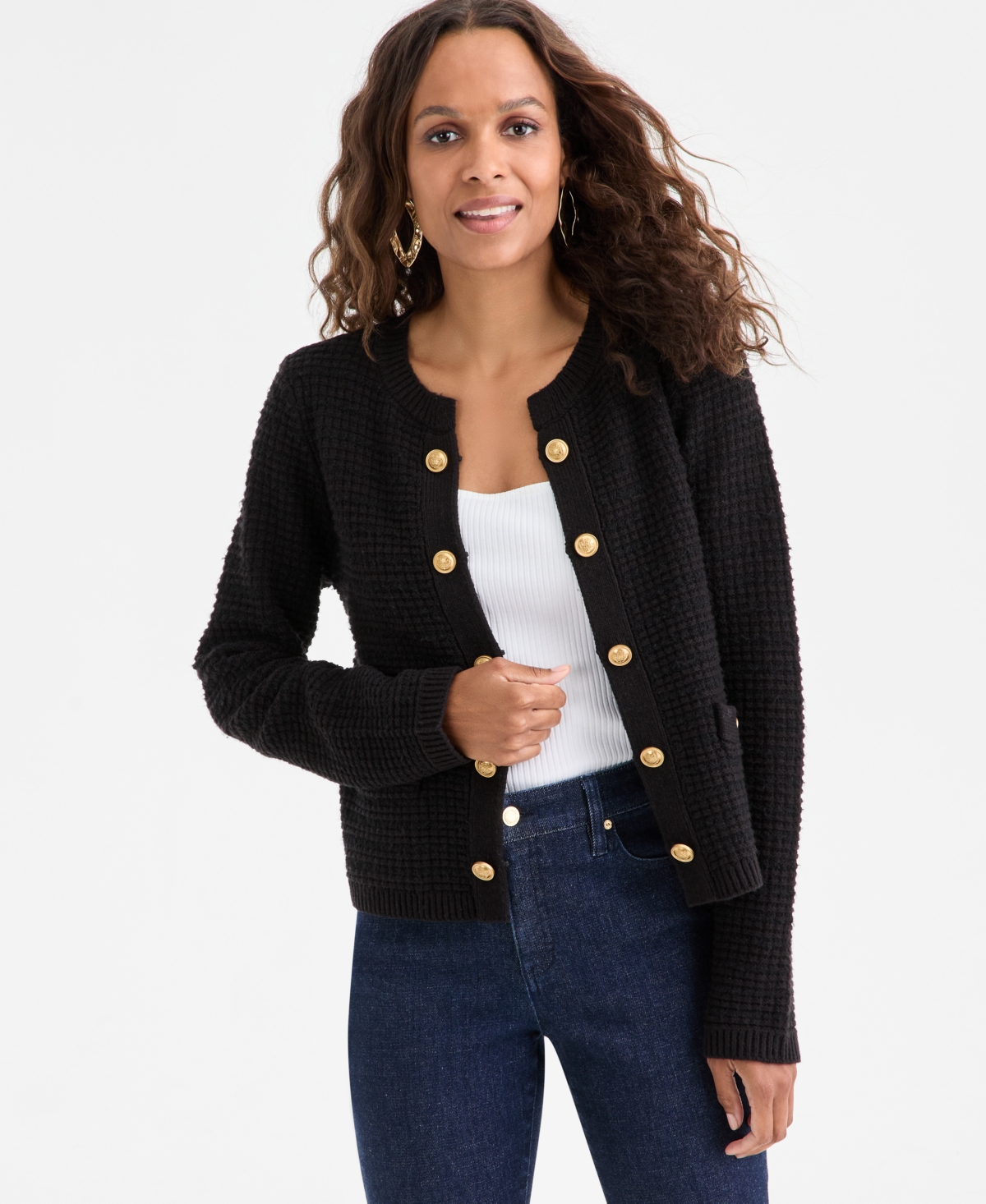 I.n.c. International Concepts Petite Textured Cardigan, Macy's Exclusive