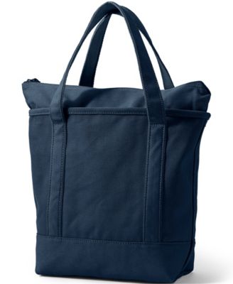 Medium Solid Color 5 Pocket Zip Top Canvas Tote Bag