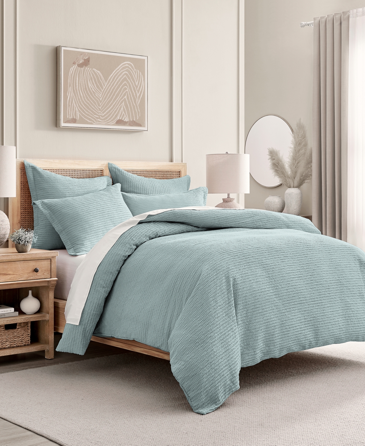 Levtex Cloud Waffle Textured 3-pc. Duvet Cover Set, Full/queen In Blue