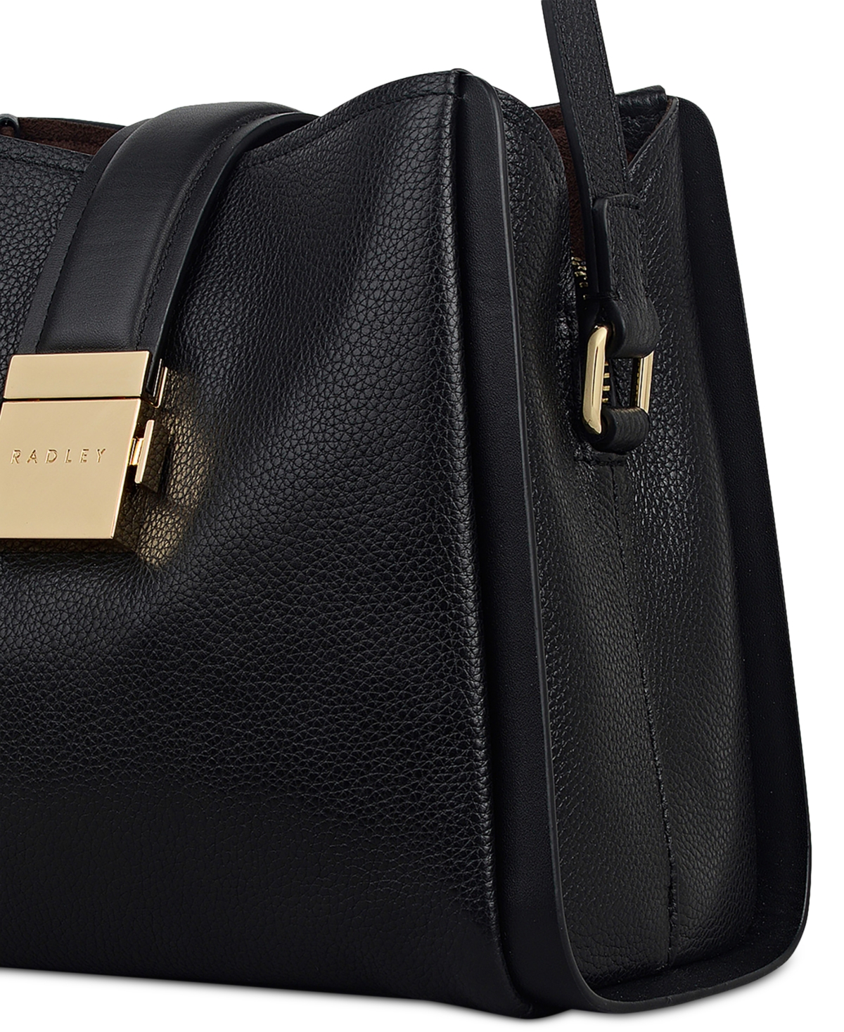 Radley London Sloane Mews Medium Leather Zip Top Crossbody In Black