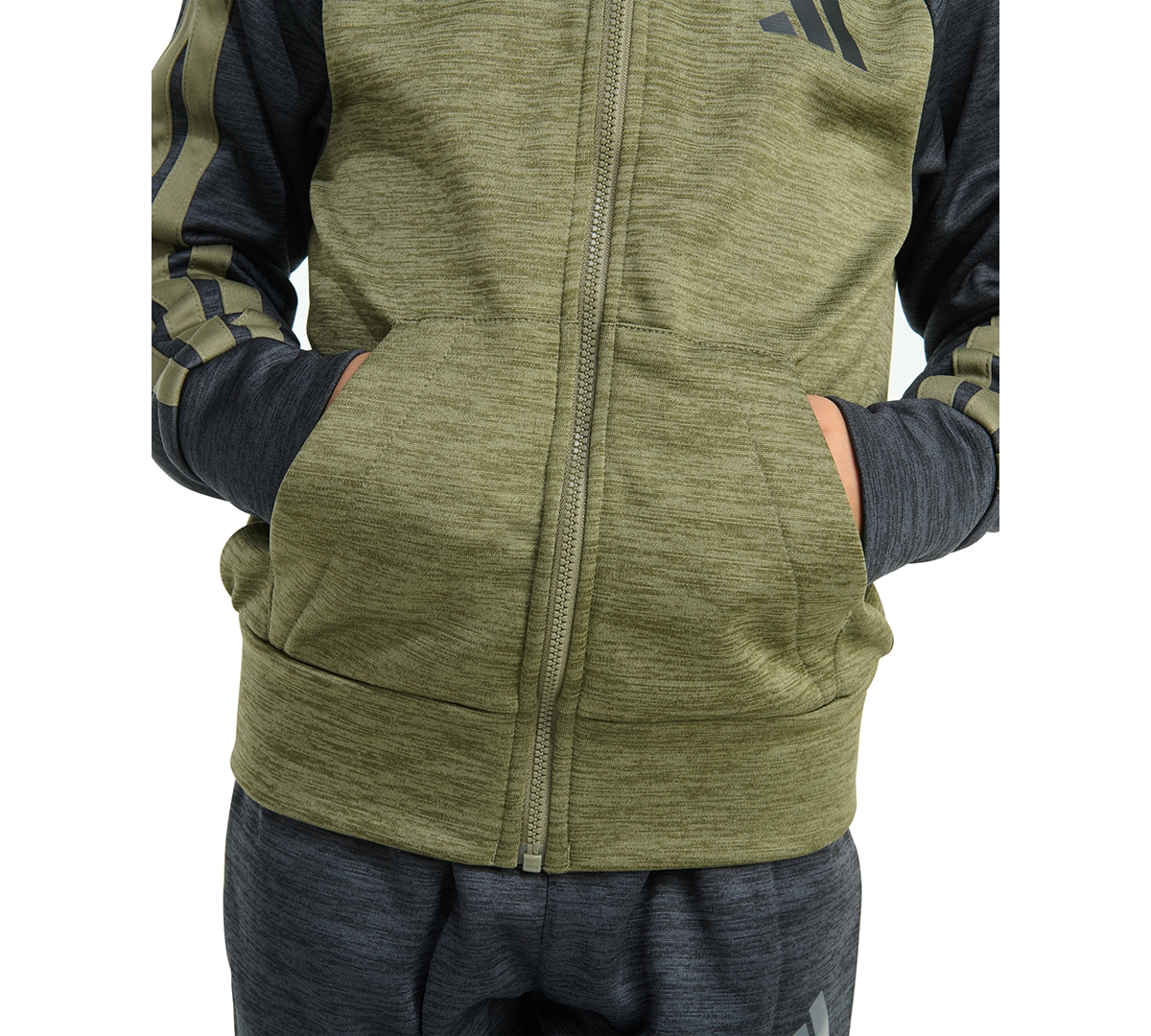Adidas Originals Toddler And Little Boys 2-piece Long Sleeve Fleece Jacket And Joggers Set In Green