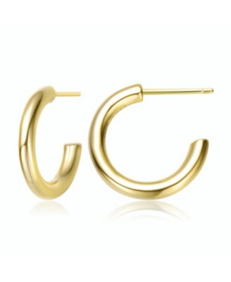 14K Gold Plated Open Hoop Earrings