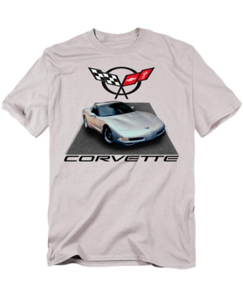 Мужская футболка Corvette Chevrolet Silver 01 Vette, цвет: Серебряный