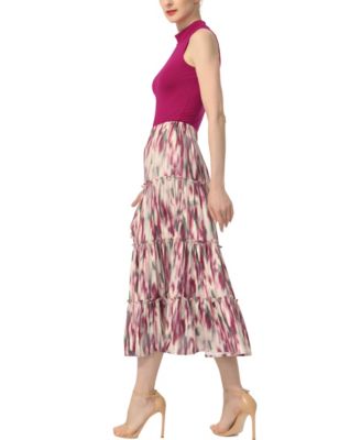 Women's Tiered Midi Skirt