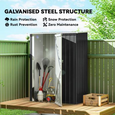 4.7' x 3' Metal Outdoor Storage Shed with Lockable Door