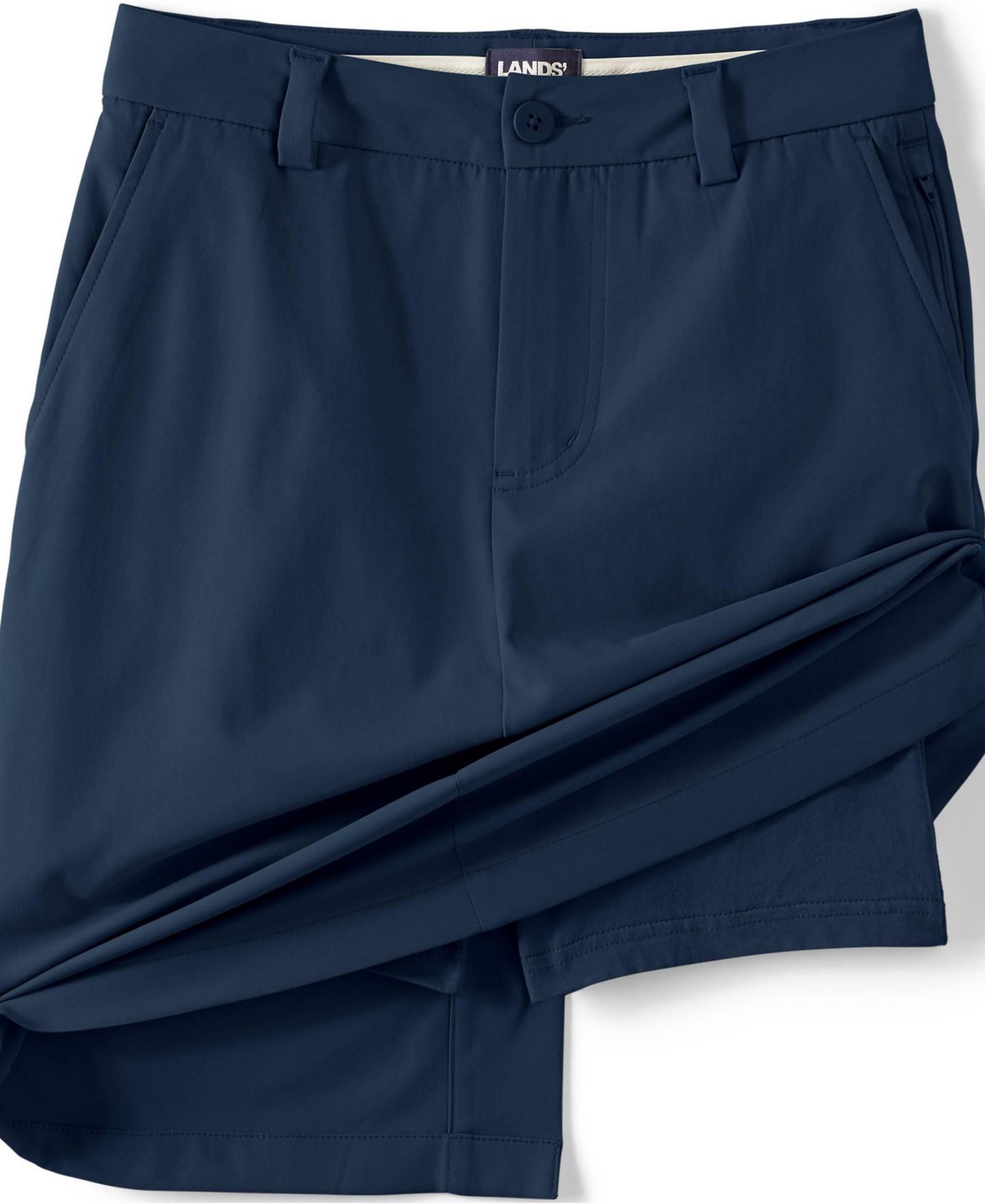 Женские юбки Lands' End Active Performance Chino Skort Top of the Knee, цвет: Тёмно-синий — фото 4
