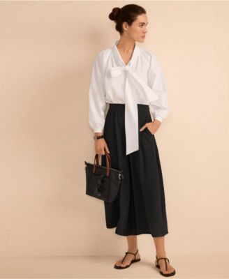 Women's Creaseless High Rise Palazzo Crop Pants