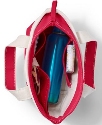 Small 3 Pocket Zip Top Canvas Tote Bag