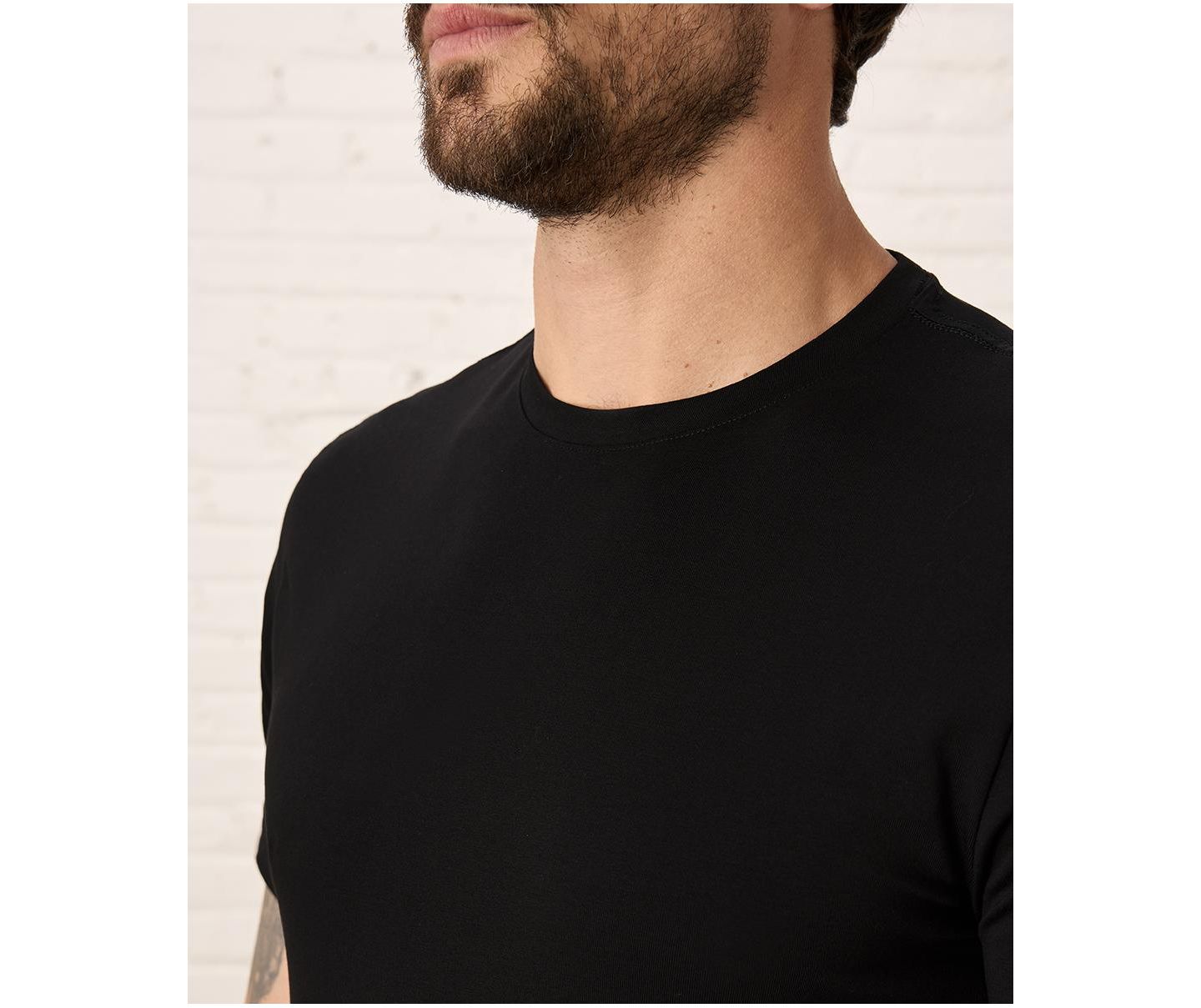 Мужская футболка Pact Organic Cotton Luxe Stretch Jersey Slim Crew Neck, цвет: Чёрный — фото 3