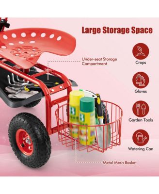 Garden Cart Rolling Work Seat
