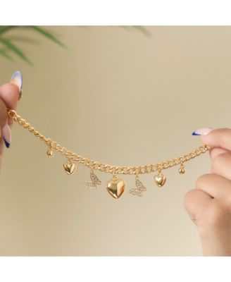 Heart & Butterfly Gold-Tone Bracelet