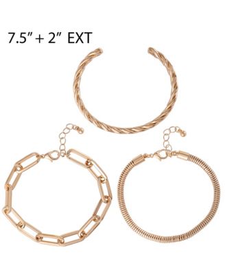 Gold-Tone Chain Bracelet Set &acirc;€“ 3 Pieces