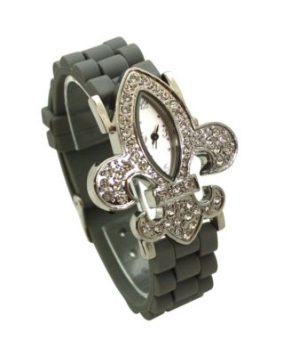 Gray Rhinestones Silicone Women Watch