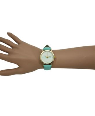 Mint Queen Face Leather Strap Watch