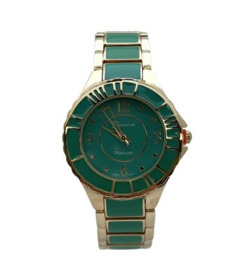 Green Two Tone Colorful Gold Women Watch