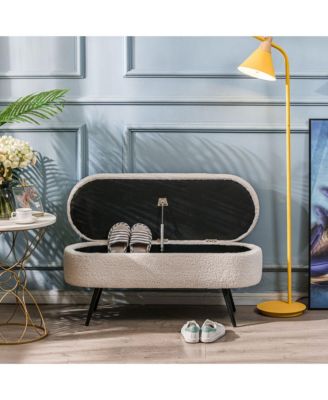 - Mustard Yellow Velvet Storage Bench Modern Design Style Upholstery Entry