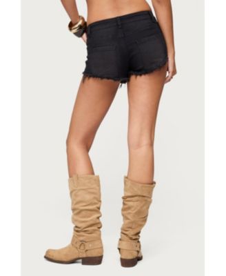 Women's Studded Low Rise Denim Micro Shorts