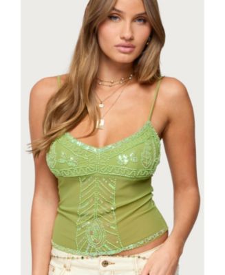 meltthelady　mm sheer tops EDIKTED Rhinestone Sheer Mesh Top - BLACK | Tillys