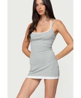 Women's Contrast Layered Look Halter Mini Dress