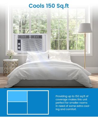 5,000 BTU Window-Mounted Air Conditioner - Mechanical Controls, Temperature Control, Perfect for Small Bedrooms, Living Rooms, Home Offices